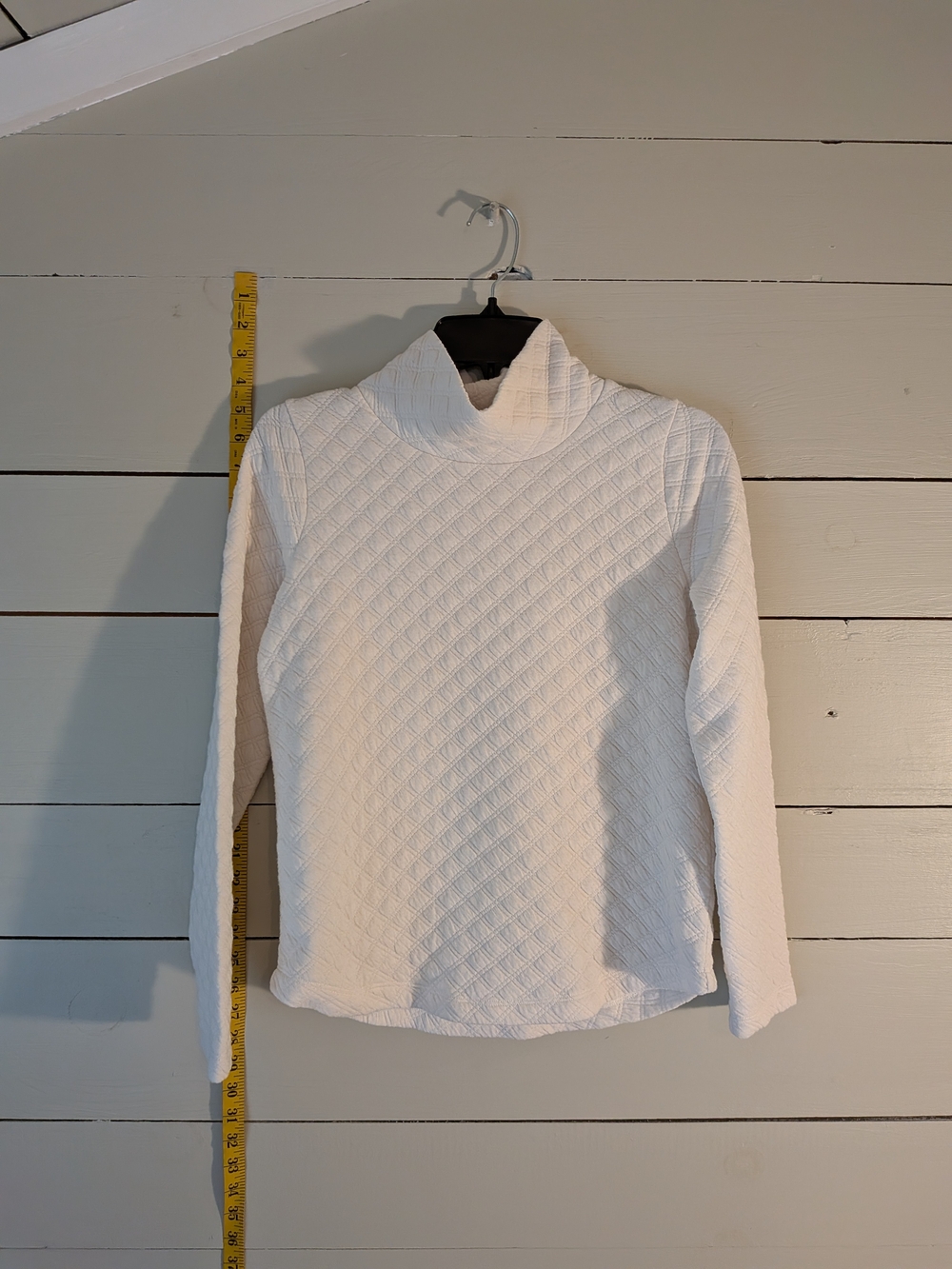 J. Crew Cream Quilted Turtleneck Sweater